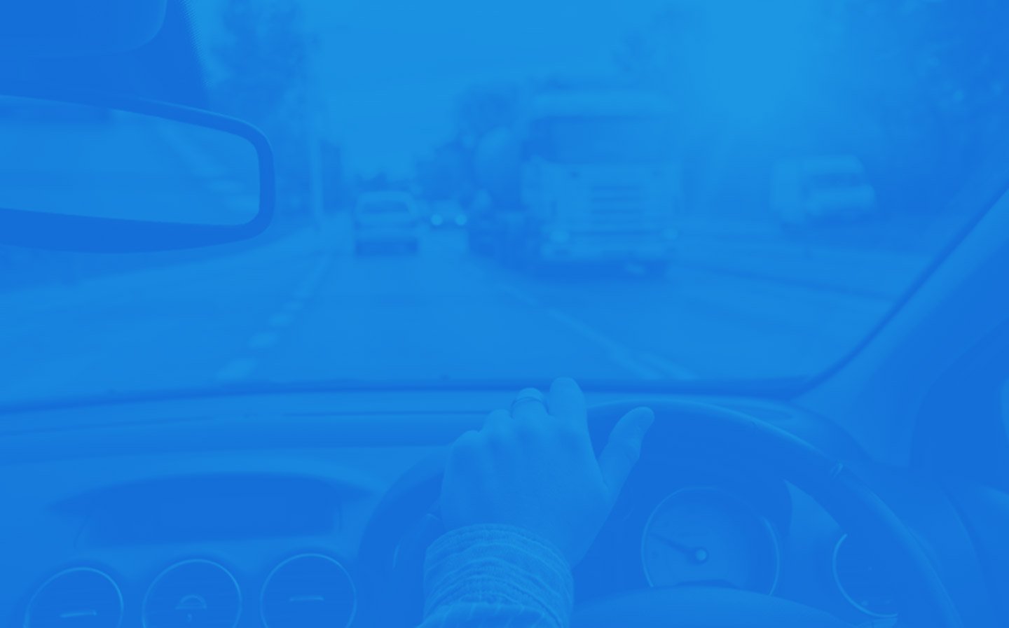 Driving instructor car on the road